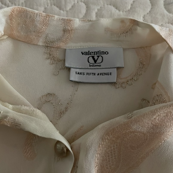 Vintage Valentino Saks Fifth Avenue Embroidered Lounge Caftan Dress XL - Picture 6 of 9